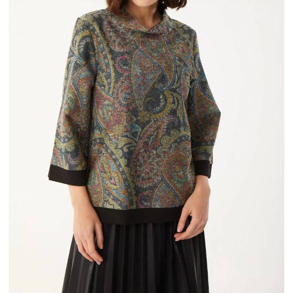 NEW ISLE BY MELIS KOZAN radiant mock neck top in ladeeda